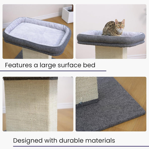 Catry Cat Perch with Washable Replaceable Bed & Wide Sisal Scratching Post | Cat Tree with Washable Replaceable Bed for Large Cats, Thick Sisal Scratching Post, Sturdy Cat Tower, Easy Assembly Cat Tree7