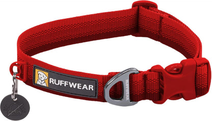 Ruffwear, Front Range Dog Collar, Adjustable Tubelok Webbing, Lightweight, Side Release Buckle, Aluminum V-Ring, Durable for Everyday Use, River Rock Green, 14"-20"8