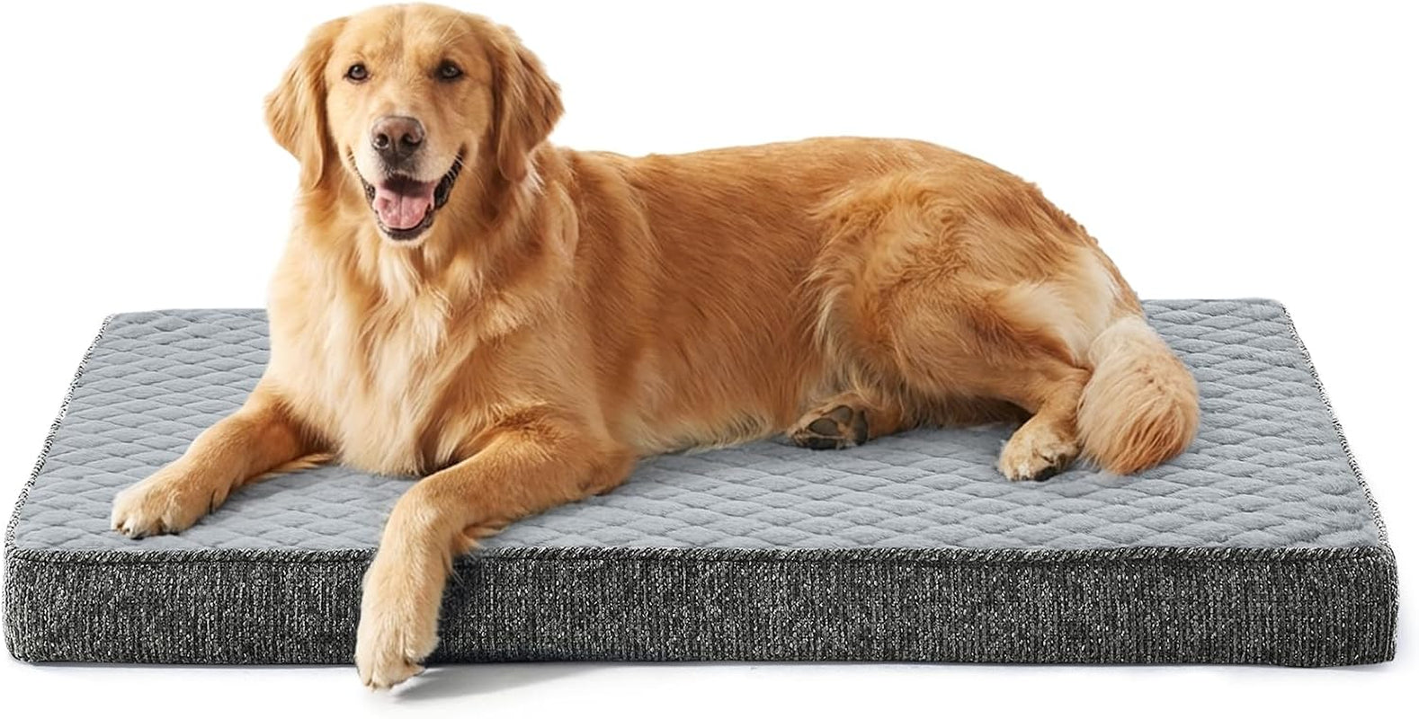 joejoy-orthopedic-xl-dog-bed-for-large-dogs-waterproof-dog-bed-for-crate-with-washable-removable-cover-extra-thick-egg-crate-memory-foam-pet-beds-grey-41x27