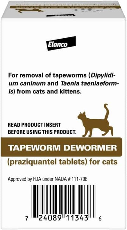 Elanco Tapeworm Dewormer (Praziquantel Tablets) for Cats and Kittens 6 Weeks and Older, 3-Count2