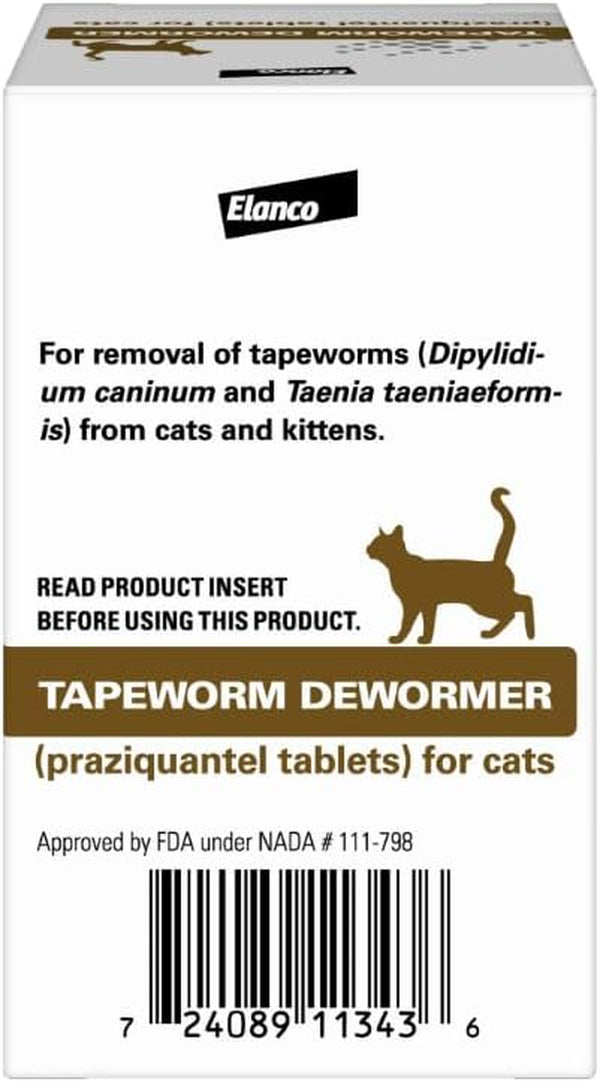 Elanco Tapeworm Dewormer (Praziquantel Tablets) for Cats and Kittens 6 Weeks and Older, 3-Count2
