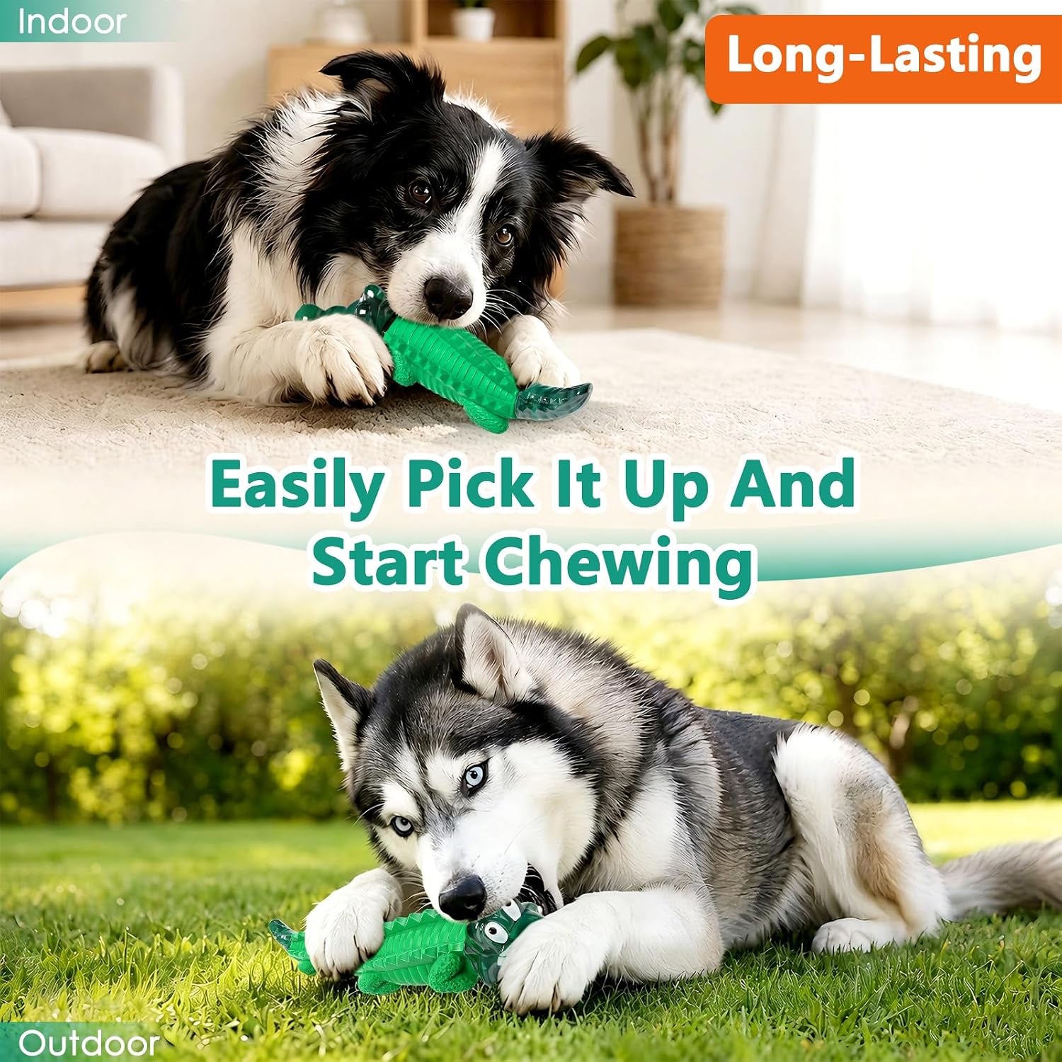 fuufome-alligator-dog-toys-for-aggressive-chewers-medium-large-breed-dogs-dental-cleaning-tough-nylon-rubber-hybrid-structure-anxiety-relief-long-daily-indoor-outdoor-chewing-dog-gift