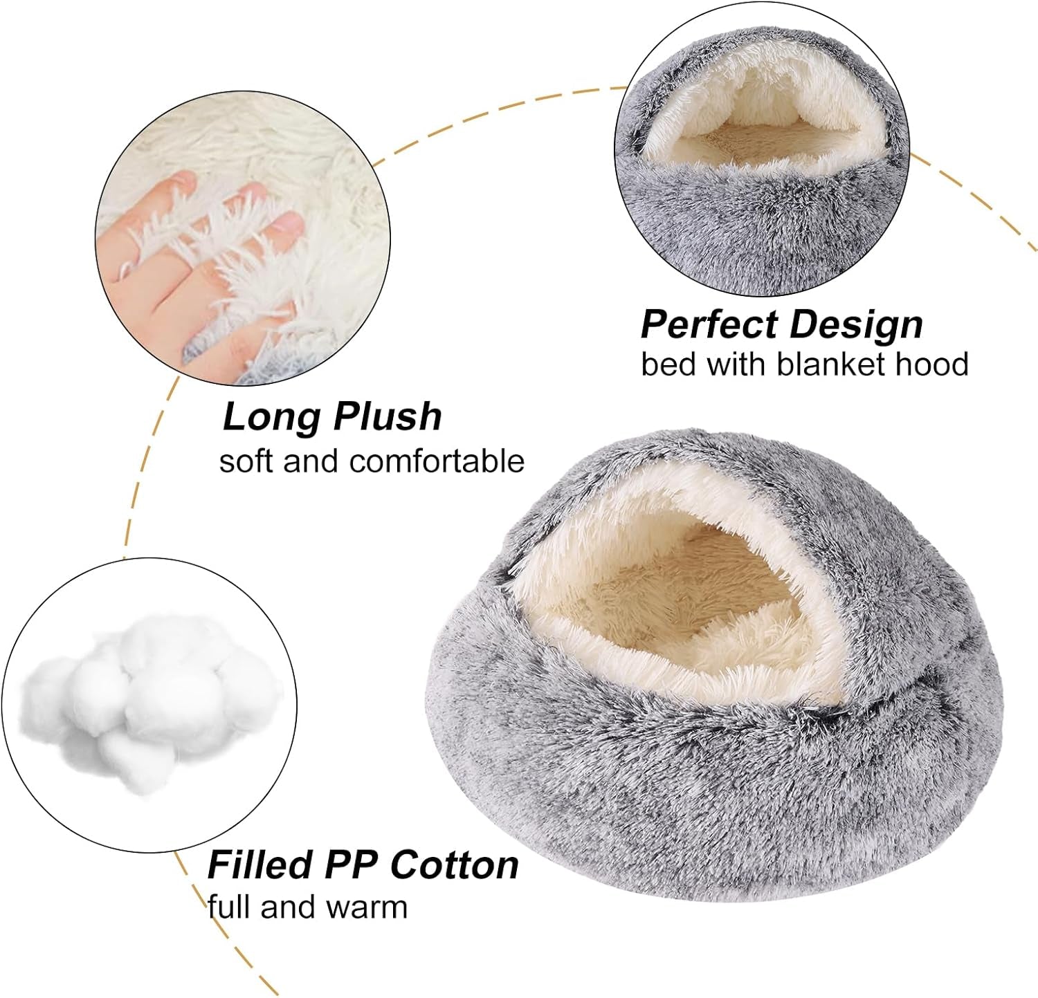 hooded-dog-bed-for-small-dogs-nest-dog-beds-washable-cute-cat-cave-bed-cozy-nook-pet-bed-for-dogs-or-cats-anti-slip-puppy-bed-fits-up-to-22-lbs-petsgrey-20-x-20