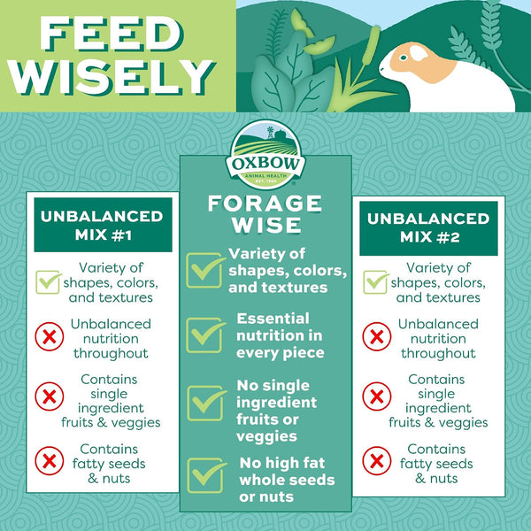 Oxbow Forage Wise Adult Guinea Pig Food, Foraging Pellet Mix, 4 Lb | Guinea Pig Pellets, Foraging Mix with Timothy Hay and Vitamin C, Prevents Selective Feeding, No Artificials, Made in USA2