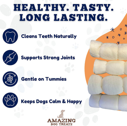 Amazing Dog Treats Beef Cheek Rolls for Dogs – (Mega Thick 10" - 3 Pcs) Long Lasting Beef Cheeks, Natural Retriever Rolls, Rawhide Alternative Large Dog Chew, Single Ingredient4