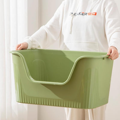 Extra Large Litter Box with High Sides 25.27" Lx17.83 Wx13.11 H,Anti-Splashing,Tool-Free Assembly,Multi Kitty Cat Litter Box,Jumbo (Yellow)7
