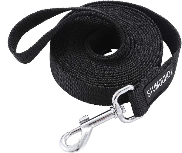 Strong Durable Nylon 10Ft Long Dog Training Leash, Traction Rope, 1 Inch Wide, for Small and Medium Dog (Black, 10 Feet)1
