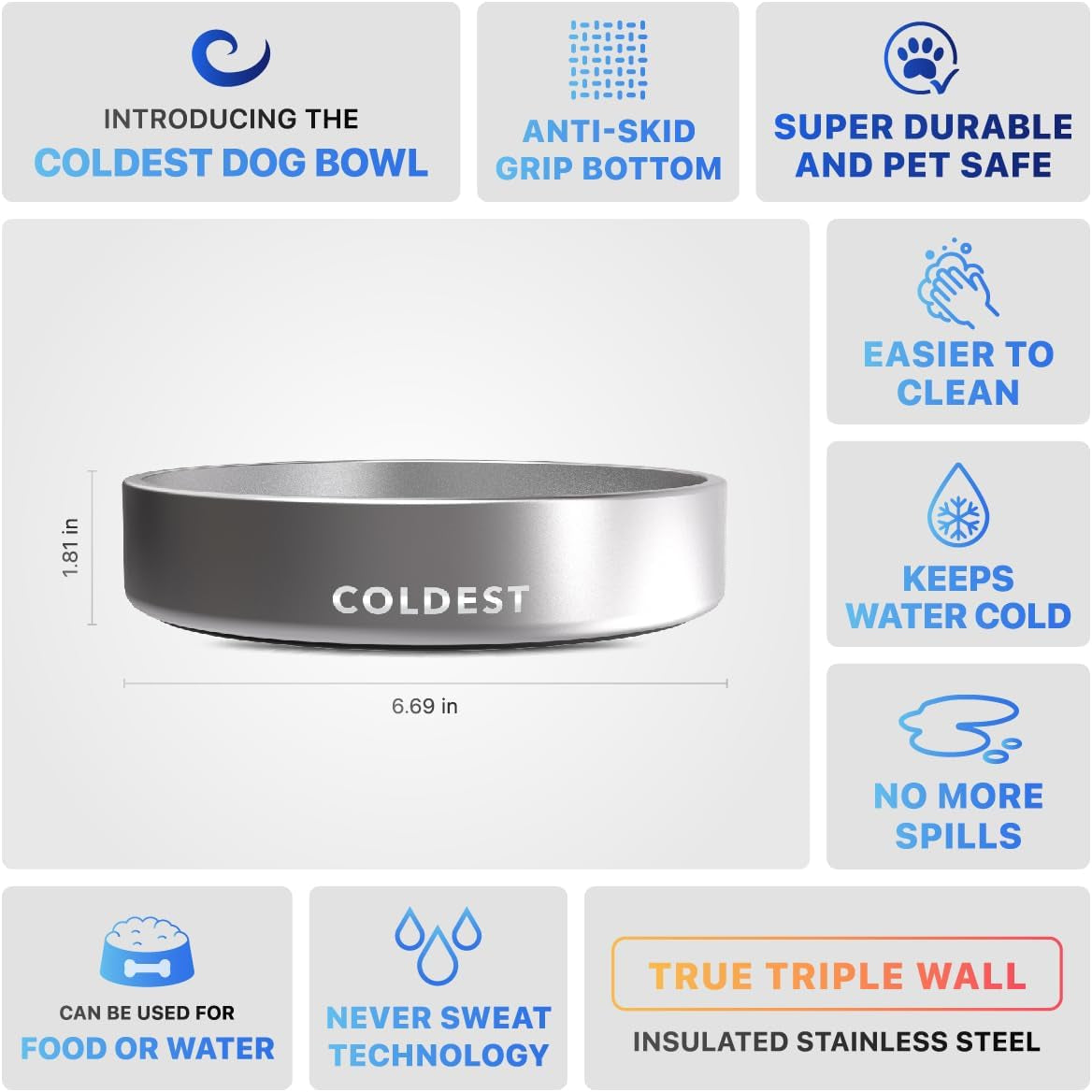 coldest-dog-bowl-anti-rust-metal-non-slip-3-layers-insulated-stainless-steel-dog-bowls-spill-proof-heavy-duty-water-bowl-for-dogs-cats-dish-washer-safe-21-oz-polished-stainless-steel