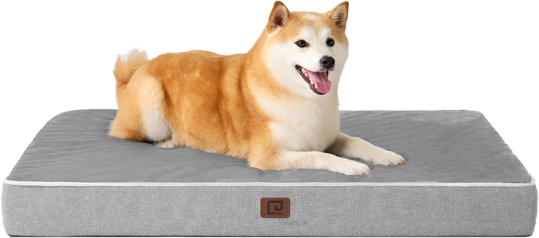 eheyciga-medium-memory-foam-dog-crate-bed-washable-30x20inch-grey-high-density-egg-crate-foam-waterproof-liner-removable-easy-clean-cover-non-slip-bottom-fits-crate-floor-and-sofa