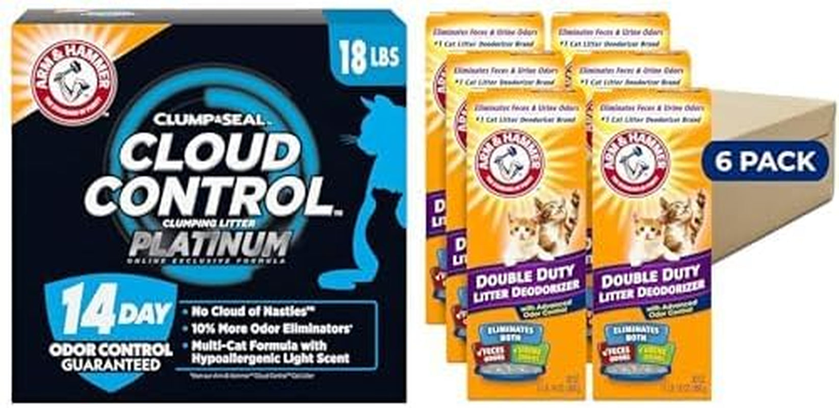 arm-hammer-slide-platinum-easy-clean-up-clumping-cat-litter-18-lbs-24-7-odor-control-triple-action-freshness-non-stick-easy-clean-up-low-tracking-multi-cat-formula-scented