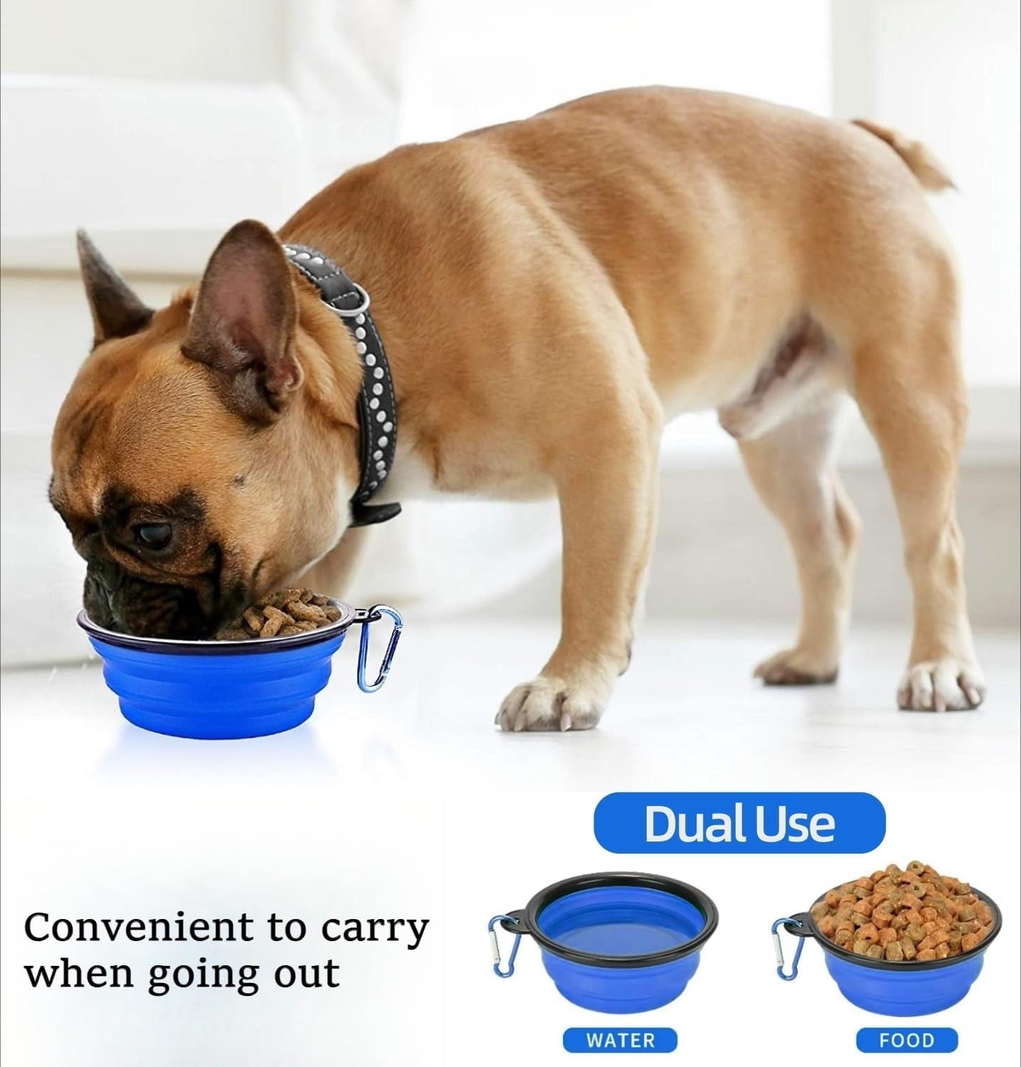 1pc-collapsible-silicone-pet-feeder-portable-dog-travel-bowls-water-food-container-with-carabiner-hook-space-saving-cat-bowl-small-350ml-12fl-oz-blue
