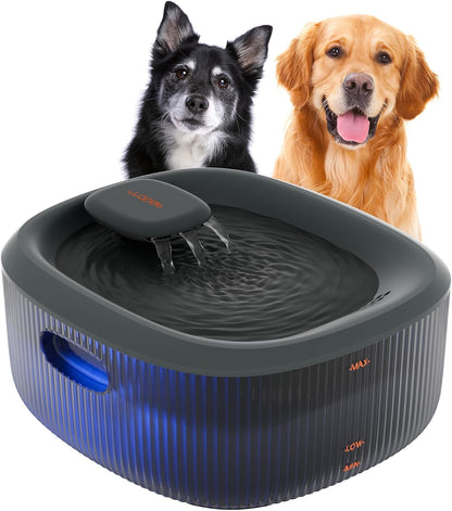 WOPET Dog Water Fountain for Large Dogs, 6L/205Oz/1.6Gal Automatic Dog and Cat Water Fountain, Pet Water Dispenser with Filters (Charcoal Dog Fountain+5 Filters)1