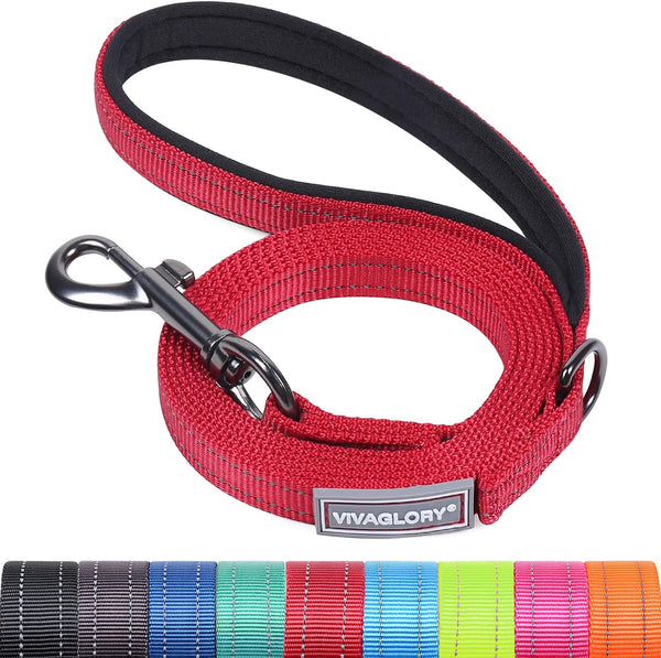 VIVAGLORY Dog Leash Puppy Leash for Collar, 3Ft X 1In, Black | with Soft Padded Handle for Training & Walking, Heavy Duty & Double Layer Nylon Pet Puppy19