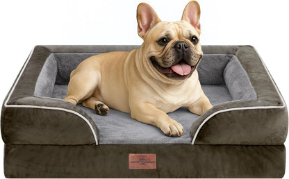 Comfort Expression Orthopedic Dog Bed for Extra Large Dogs with Bolster | Waterproof Dog Couch Bed with Washable Cover & Non-Slip Bottom, Supportive Egg Crate Foam XL Pet Bed, 42X30 Inch88