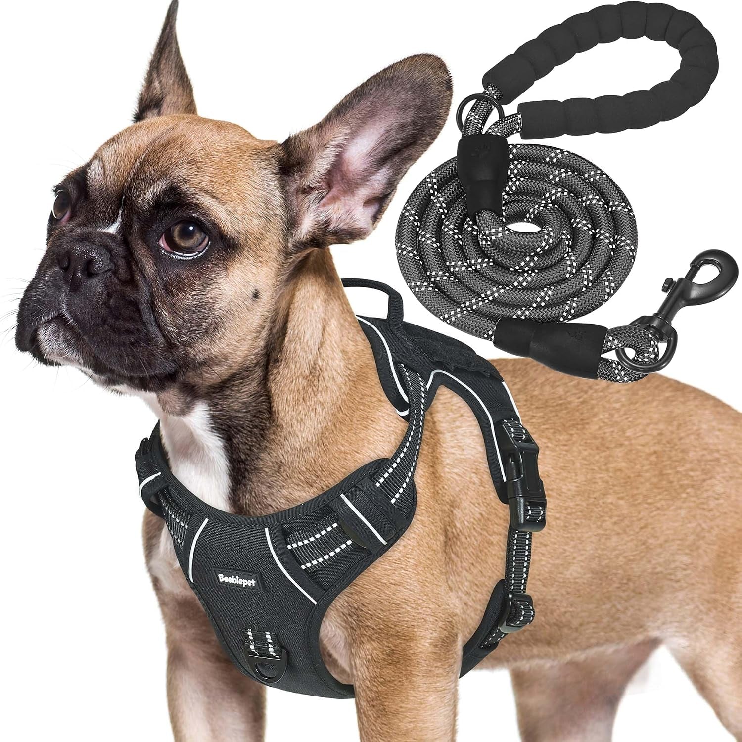 beebiepet-heavy-duty-tactical-dog-harness-for-small-dogs-no-pull-adjustable-pet-harness-reflective-service-training-easy-control-pet-vest-military-k9-working-dog-harnesses-large-brown