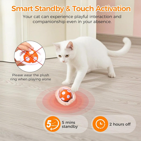 VIWIK Interactive Cat Toys for Indoor Cats, Hide and Seek Mouse Catching Game Cat Ball Toy, Automatic Motion Activated Kitten Toys, Low Noise Fast Rolling Ball in Play Mat for Bored Adult Cats4