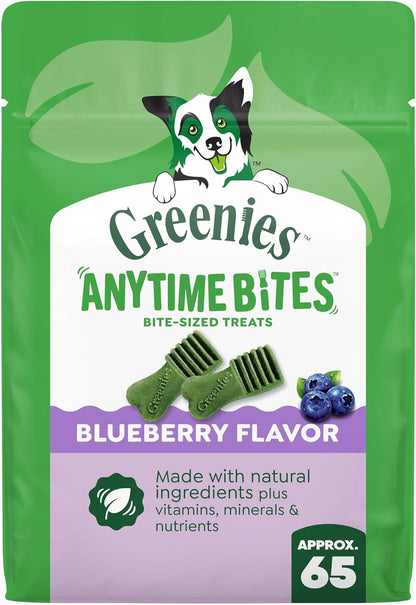 Greenies Anytime Bites Dog Treats, Blueberry Flavor, 10.3 Oz | Only 13 Calories per Treat, Easy to Digest, Natural Ingredients plus Vitamins & Minerals, Made in USA Facilities1