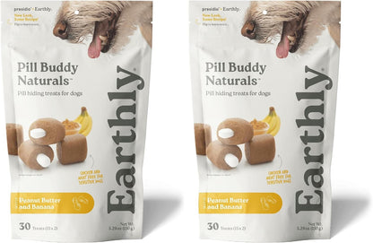 Presidio Earthly Pill Buddy Naturals - PB & Apple Recipe Pill Hiding Treats for Dogs - Make a Perfect Pill Concealing Pocket or Pouch for Any Size Medication - 30 Servings16