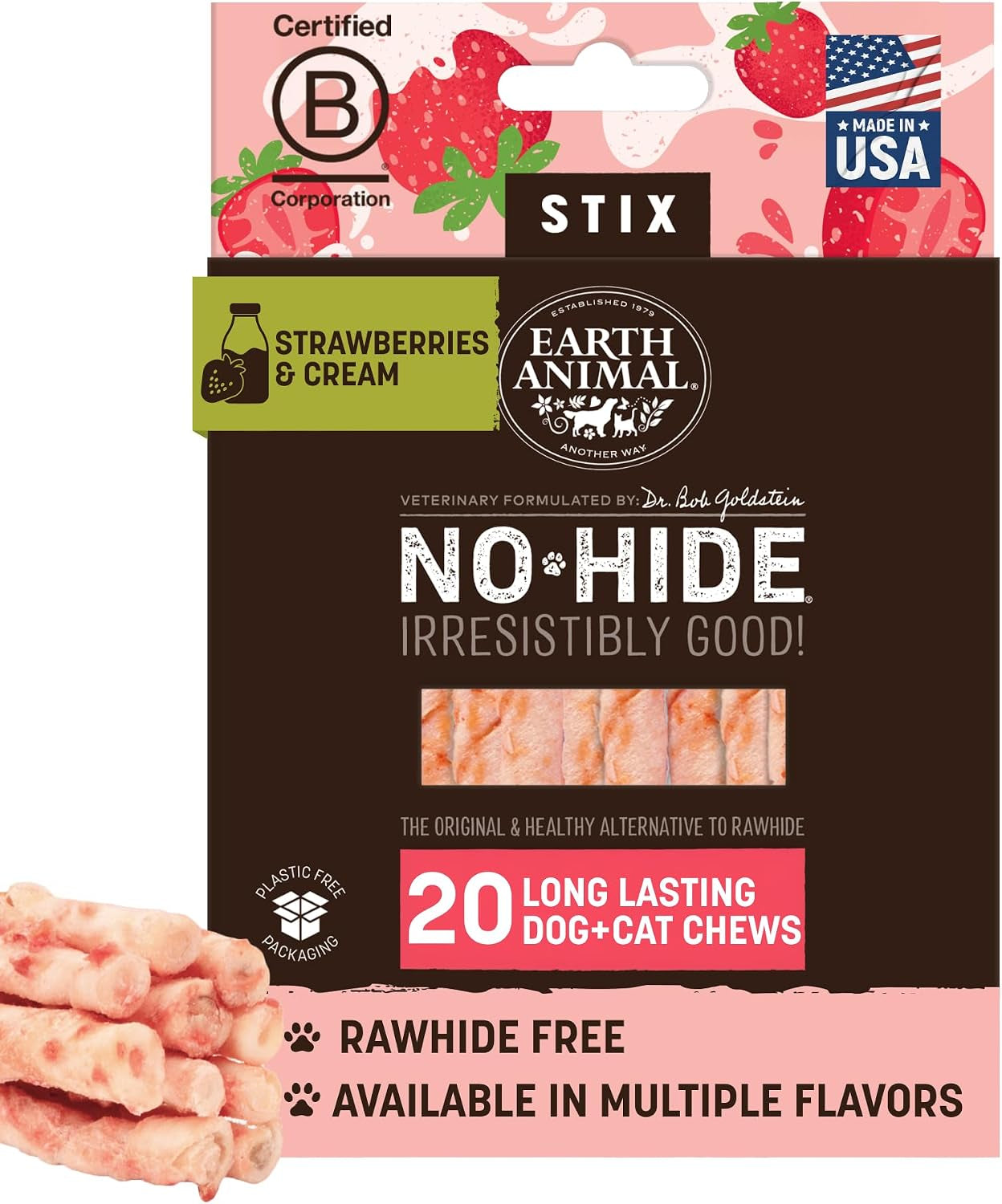 earth-animal-no-hide-stix-rawhide-free-dog-chews-sticks-20-count-chicken-small-sticks-chicken-flavored-natural-rawhide-free-long-lasting-dog-chews-treats-for-small-dogs-and-cats