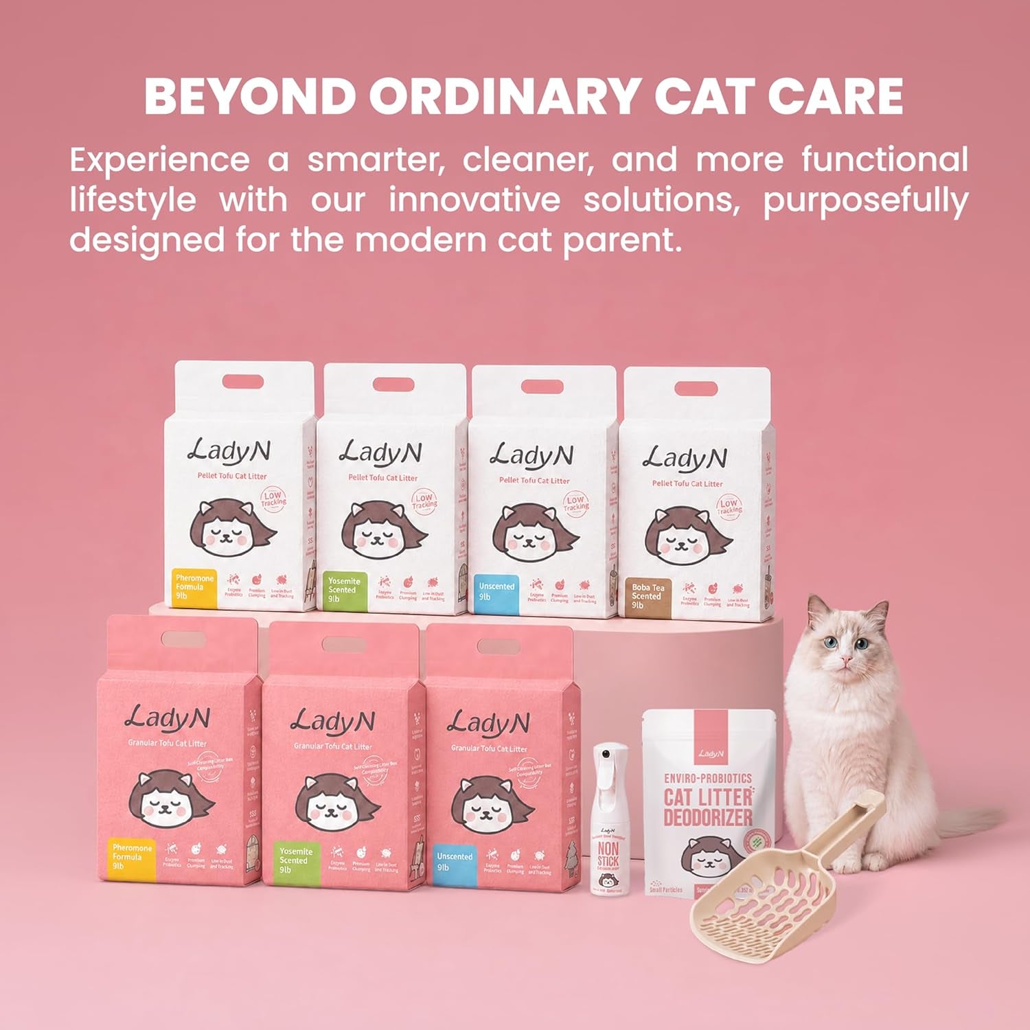 lady-n-tofu-cat-litter-low-dust-compatible-with-auto-box-unscented-9lb-mini-pellet-shape-strong-clumping-ultra-absorbent-activated-charcoal-odor-control