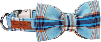 Lionet Paws Boy Dog Collar with Bowtie, Comfortable Adjustable Cute Navy Blue Bow Tie Collar for Male Dogs Gift, Xlarge, Neck 16-26 Inches34