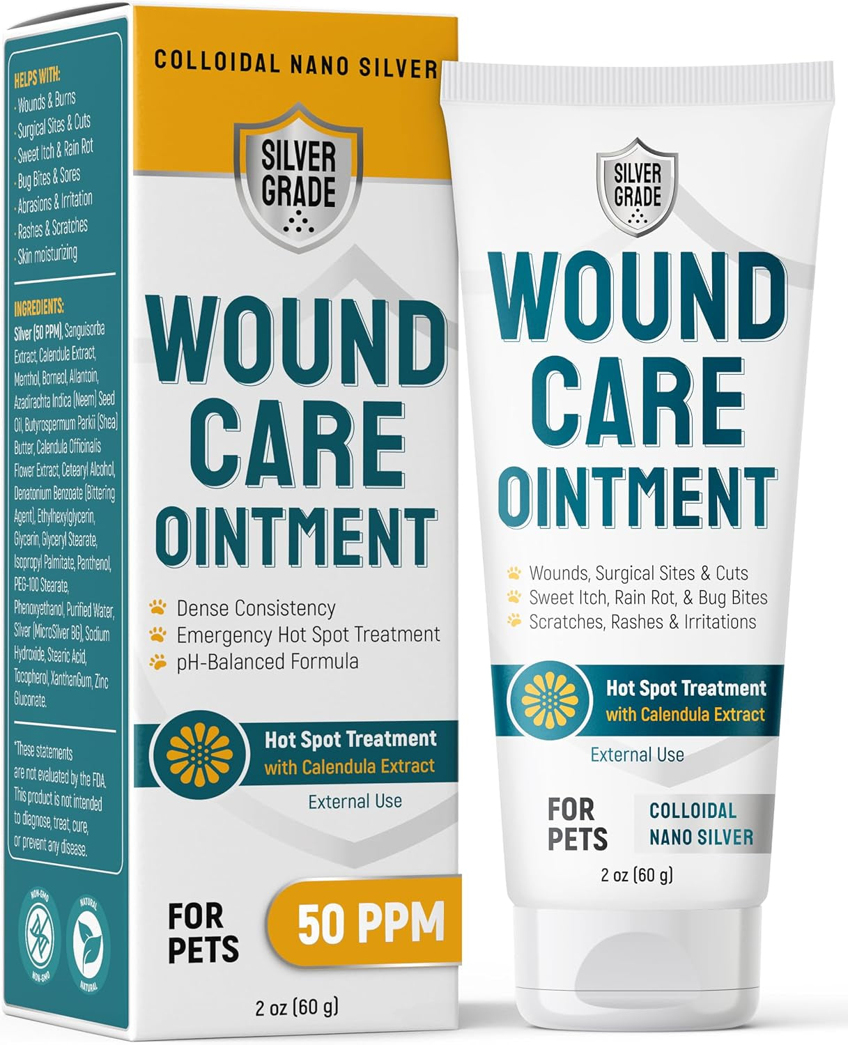 dog-wound-care-ointment-with-silver-calendula-for-scratches-irritations-bites-feline-canine-hot-spots-treatment-in-a-gel-form-wound-antibiotic-ointment-for-dogs-cats-2-oz