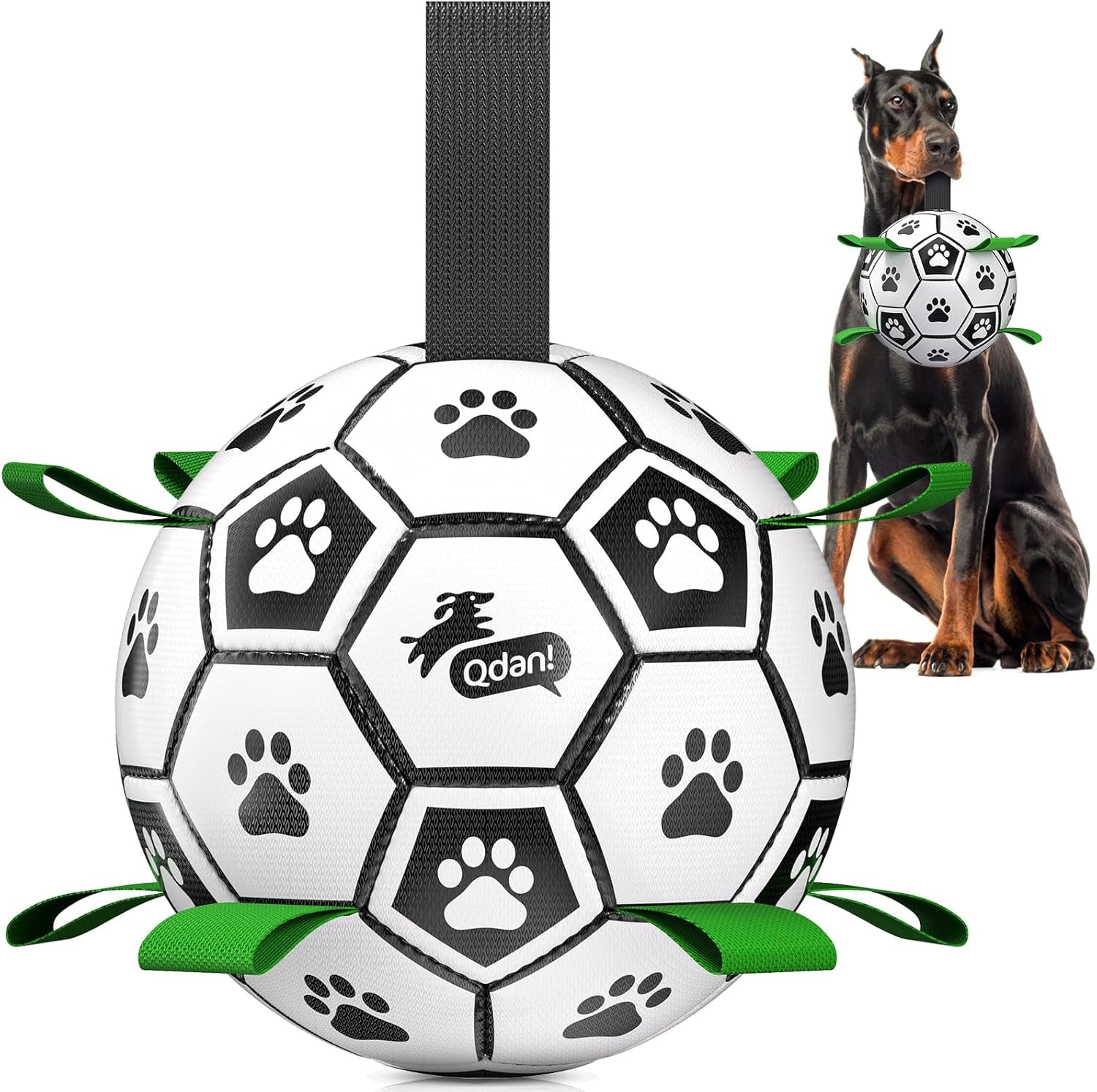 qdan-dog-toys-dog-balls-6-inch-dog-soccer-ball-with-straps-herding-balls-dog-birthday-toy-balls-for-20-40lbs-dogs-outdoor-puppy-toys-to-keep-them-busy-interactive-toy-for-tug-pool-water-toy-ball