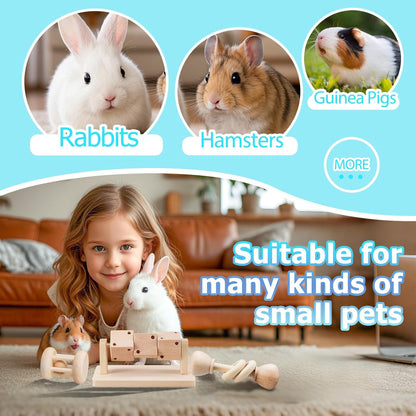 AOWPFVV Wooden Hamster Toys,Safe Rabbit Toys for Guinea Pigs | Small Animals,Chinchillas, Gerbils, Rats, Bunny,Rodents Teeth Care Toys for Cage6