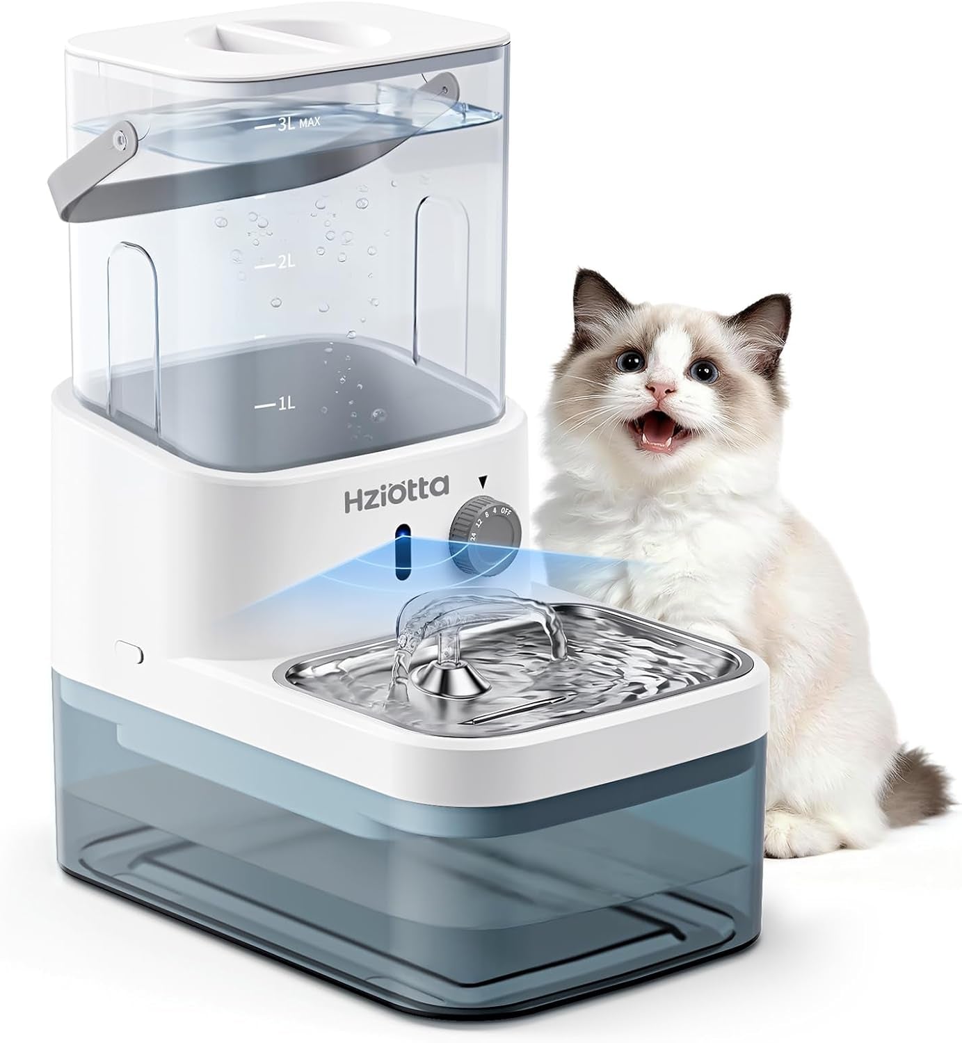 wastewater-separation-cat-water-fountain-no-filter-pump-wireless-stainless-steel-indoor-outdoor-pet-use-save-56-year-radar-sense-3l-2-7l-dual-tanks-4000mah-battery-30db-time-setting
