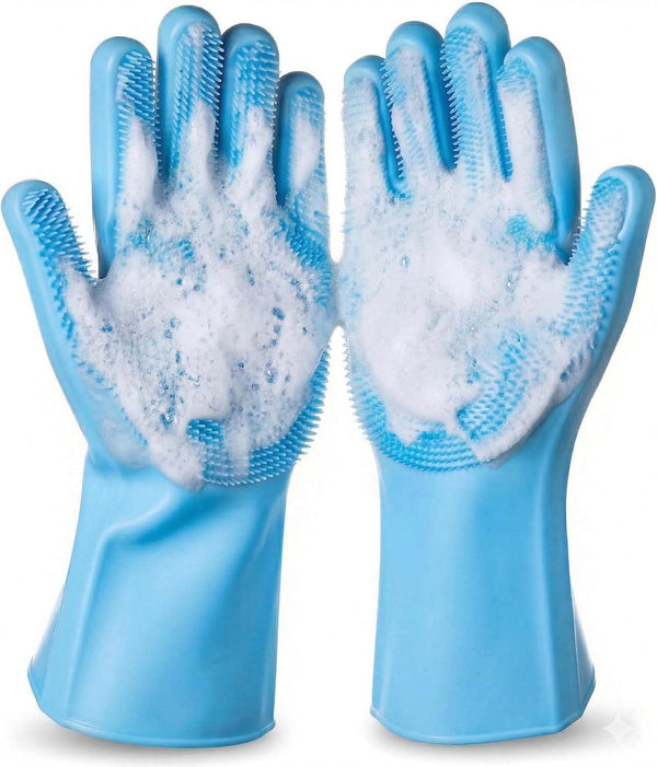 NVNAN Dog Bath Gloves for Washing, Pet Grooming Gloves with Shampoo Brush, Dog Bath Brush for Dogs and Cats, Essential Dog Bath Supplies (1 Pair, Pink)7
