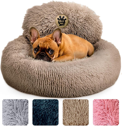 Petjett Calming Dog Bed Medium Size Dog - 30'' Donut Bed, Washable Dog Bed, Anti-Slip & Super Soft Fluffy Plush round Dog Bed, Anti-Anxiety Premium Comfort Pet Bed, Fits Dogs Upto 45 Lbs - Dark Grey28