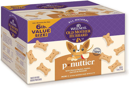 Wellness Old Mother Hubbard Classic P-Nuttier Dog Biscuits, Natural Training Treats, Peanut Butter Flavor, Mini Size, 6 Lb Box1