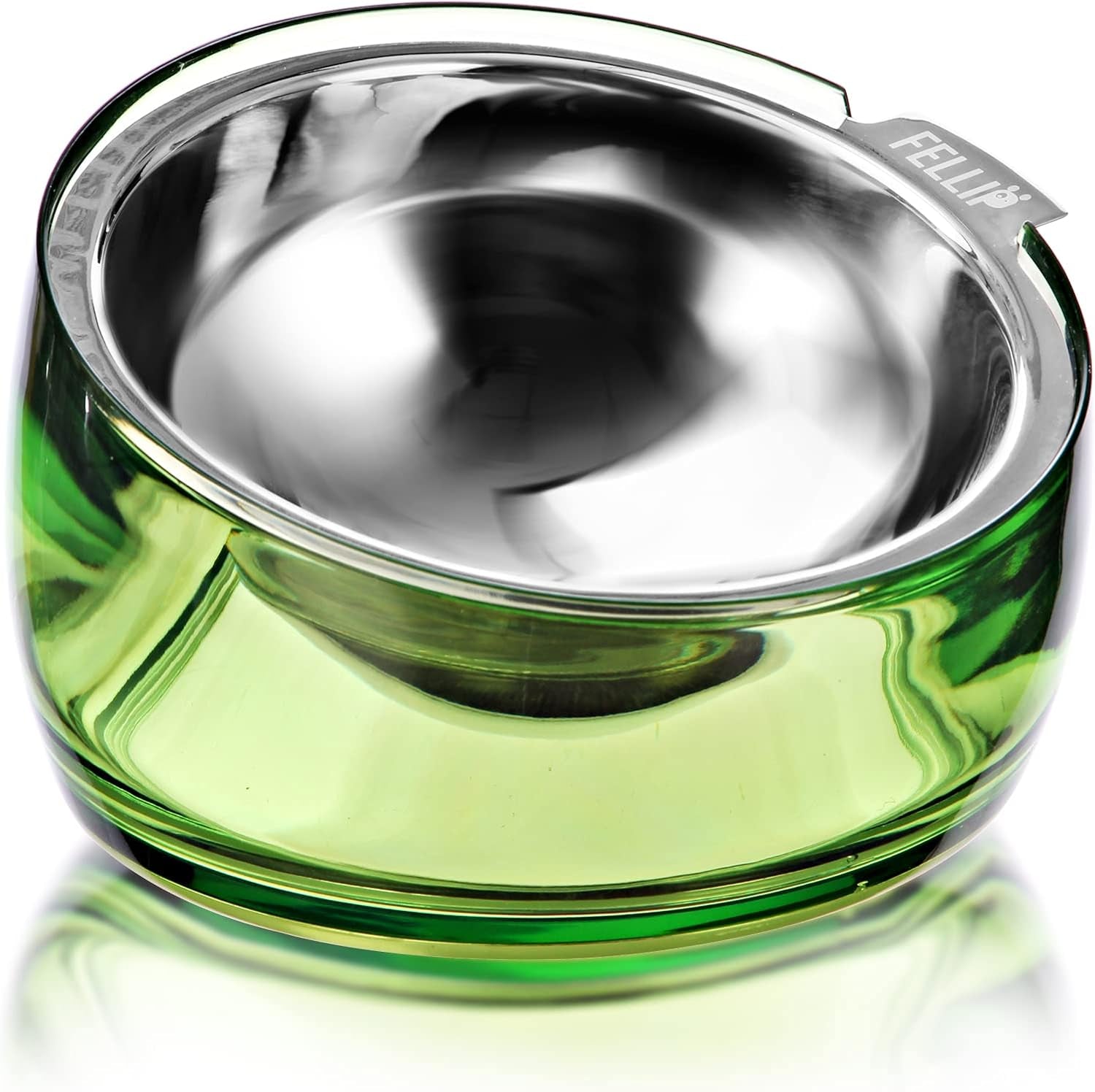 felli-oblik-elevated-cat-bowl-removable-stainless-steel-wide-dish-for-dry-wet-food-feeding-dishwasher-clean-slanted-whisker-fatigue-friendly-metal-plate-classic-0-5-cups-shallow-dish