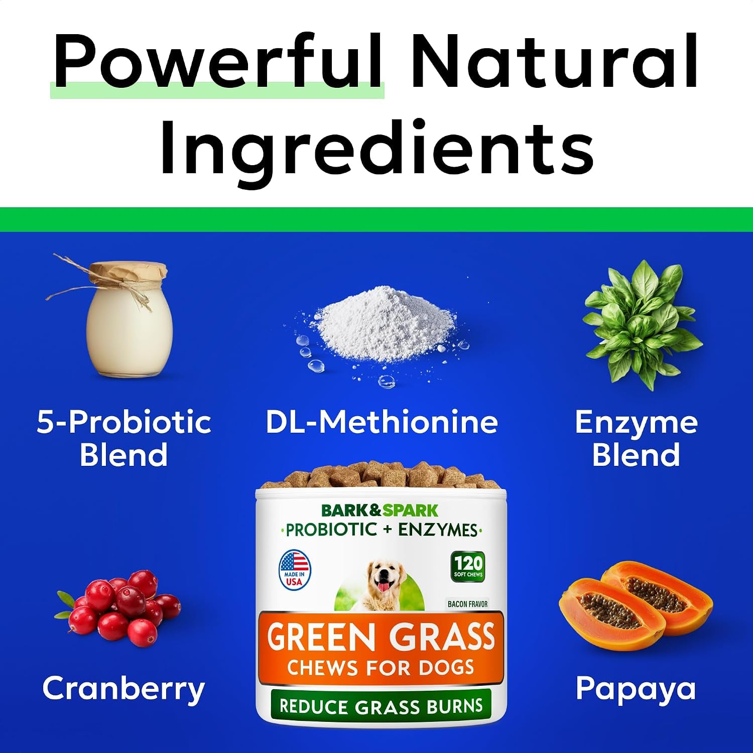 bark-spark-green-grass-dog-chews-dog-pee-grass-urine-neutralizer-lawn-grass-burn-spot-chews-with-probiotics-enzymes-helps-reduce-lawn-burn-from-dog-urine-120-soft-chews