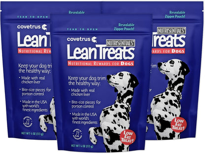 Covetrus Nutrisential Lean Treats for Dogs - Small, Medium & Large Dogs (K9) - Nutritional Low Fat, Bite-Size - Soft Chicken Flavor - Chicken Flavor - 3 Pack - 4Oz1