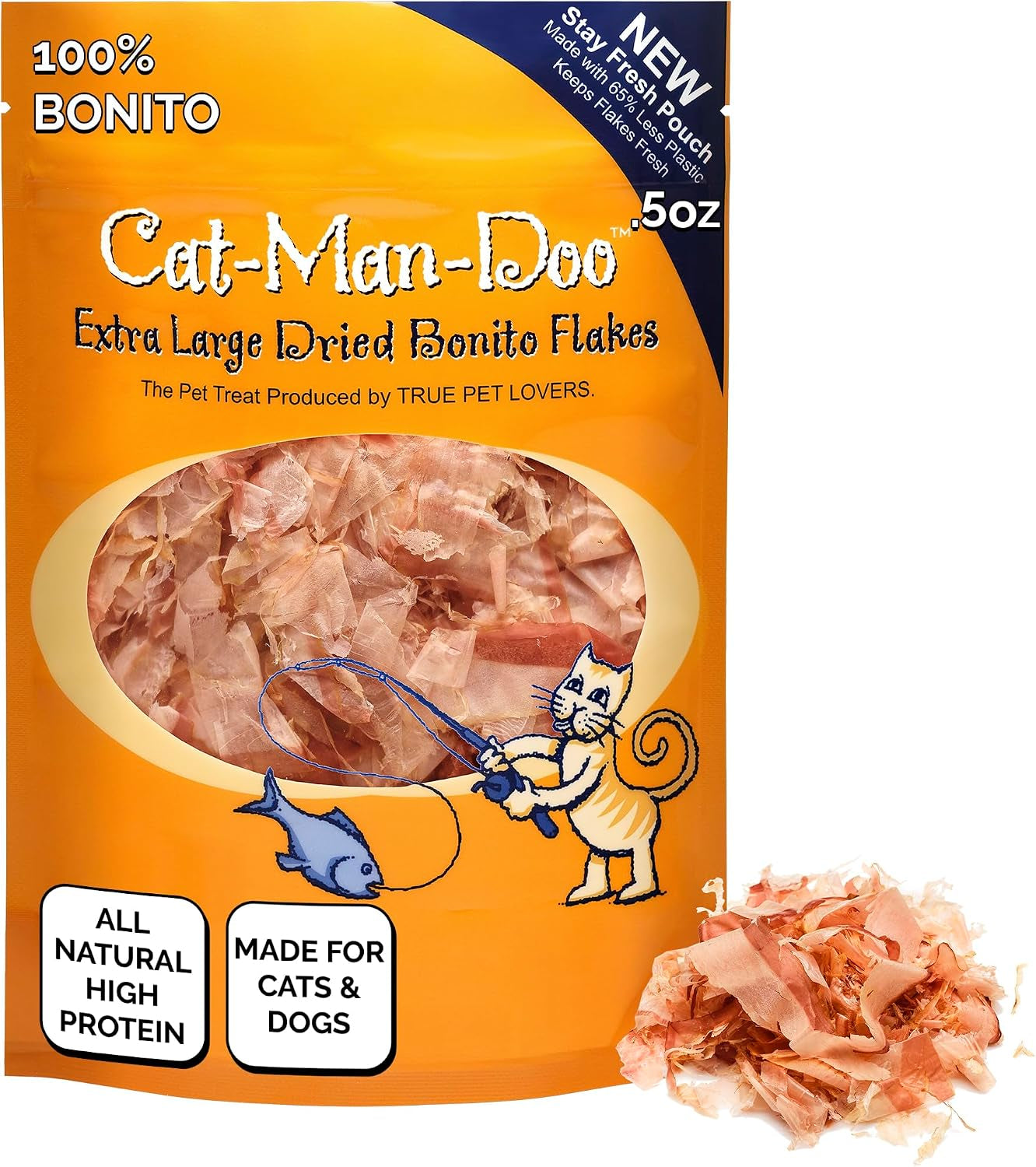 cat-man-doo-bonito-fish-flakes-1-oz-bag-healthy-single-ingredient-high-taurine-high-protein-cat-treat-dog-treat-food-topper-premium-quality-wild-caught-bonito