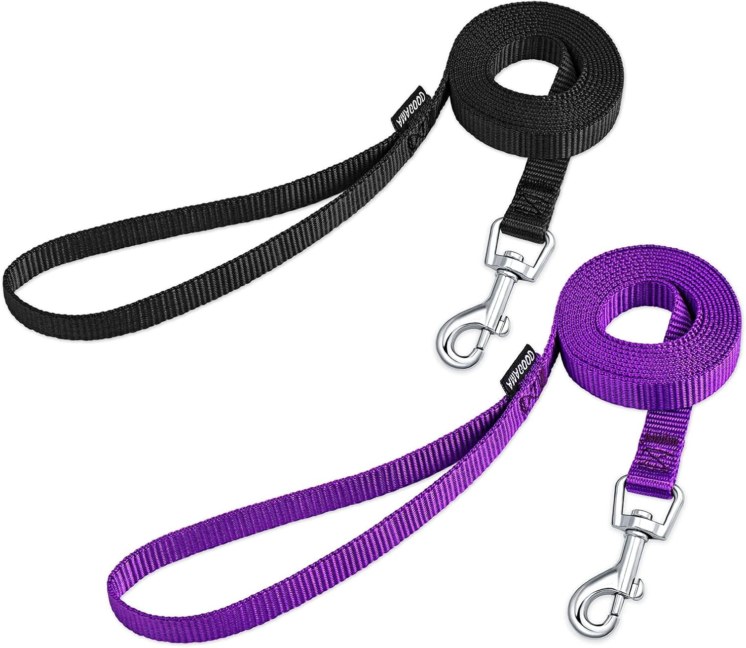 amagood-6-ft-puppy-leash-strong-traditional-style-with-easy-to-use-collar-hook-great-for-small-medium-and-large-dogs-5-8in-x-6-ft-purple