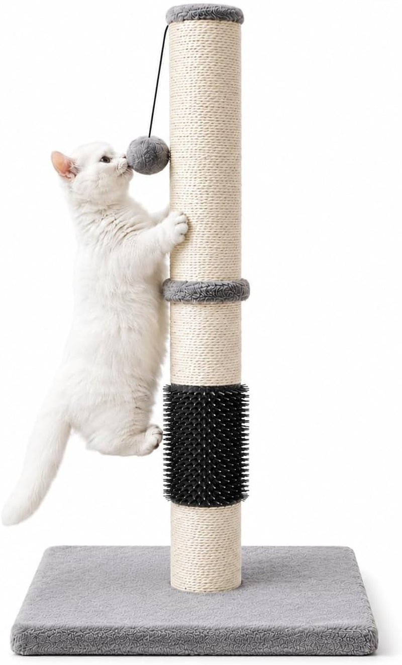 meowhomm-32-tall-cat-scratching-posts-for-indoor-cats-adults-with-2-hanging-ball-large-cat-scratch-post-cat-scratcher-includes-sisal-ropeyellow
