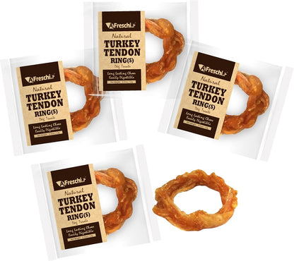 A Freschi Srl Turkey Tendons for Dogs, Usa-Sourced Human Grade, Rawhide-Free Long-Lasting Puppy Chews, All Natural Hypoallergenic Dog Treats for Small Breeds, Strips, 3Oz Pack14