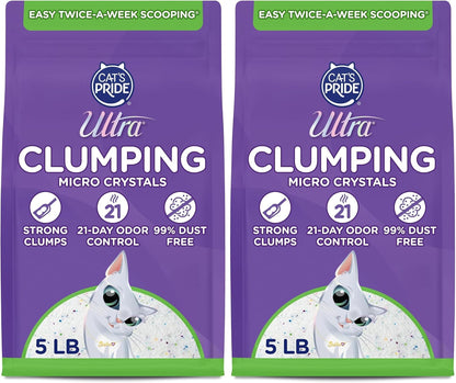 Ultra Clumping Micro Crystals Cat Litter - Dust Free, Soft on Paws, Fragrance Free - 5 Lbs.10