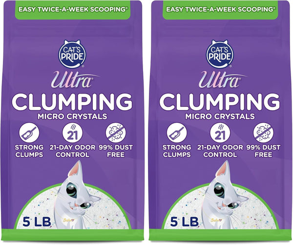Ultra Clumping Micro Crystals Cat Litter - Dust Free, Soft on Paws, Fragrance Free - 5 Lbs.10