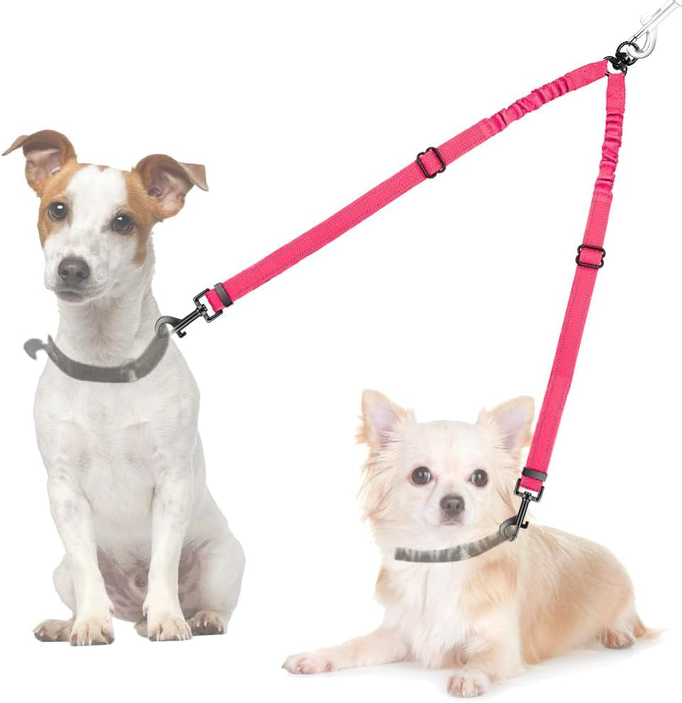 autowt-double-dog-leash-no-tangle-360-swivel-rotation-reflective-lead-attachment-adjustable-length-dual-two-dogs-lead-splitter-comfortable-shock-absorbing-walking-training-for-2-dogs