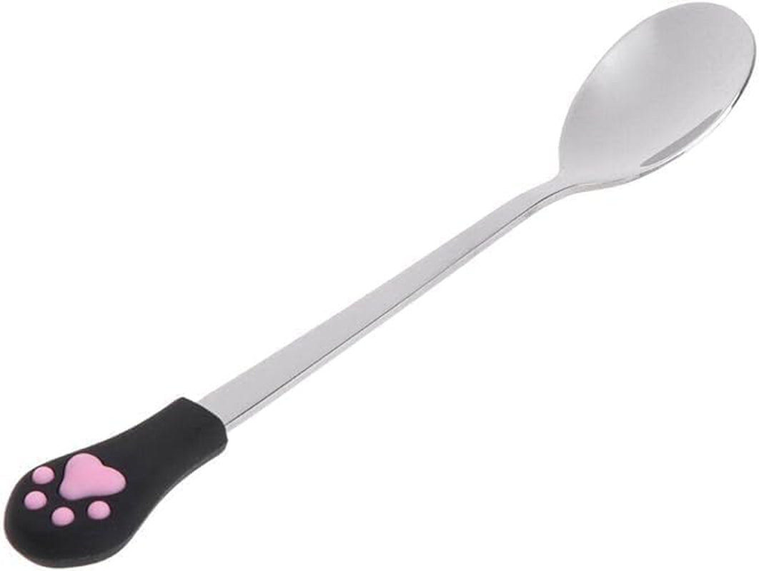 silver-pet-food-spoon-stainless-steel-spoon-anti-slip-silicone-handle-can-cute-for-pets-dogs-food-storage-feeding-and-watering-supplies