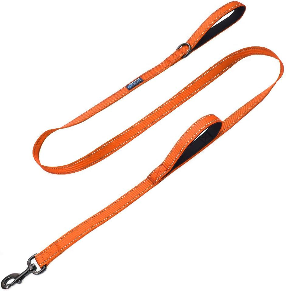max-and-neo-double-handle-traffic-dog-leash-reflective-donates-to-dog-rescue-black-6-ft