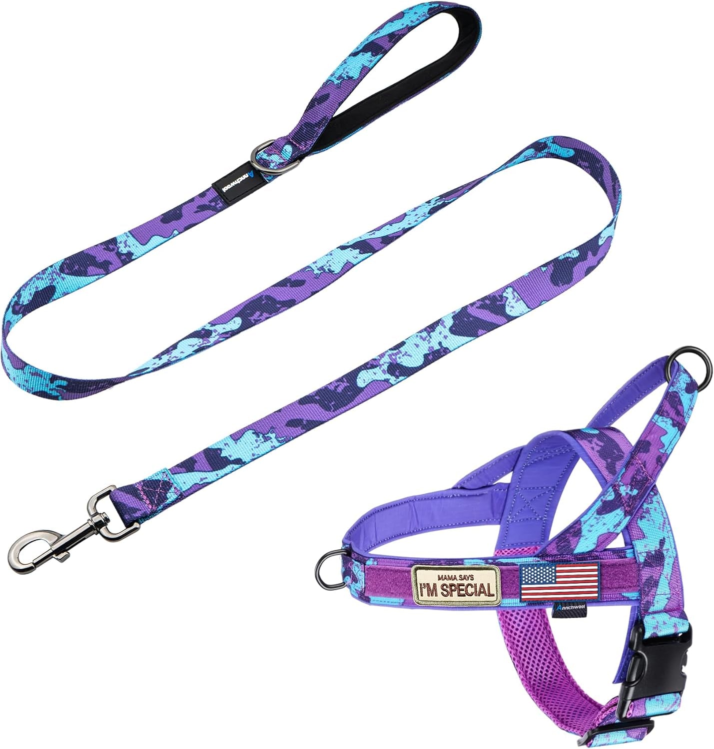 annchwool-no-pull-dog-harness-with-soft-padded-handle-reflective-strip-escape-proof-and-quick-fit-to-adjust-dog-harness-easy-for-training-walking-for-small-medium-and-large-dogsbrown-l