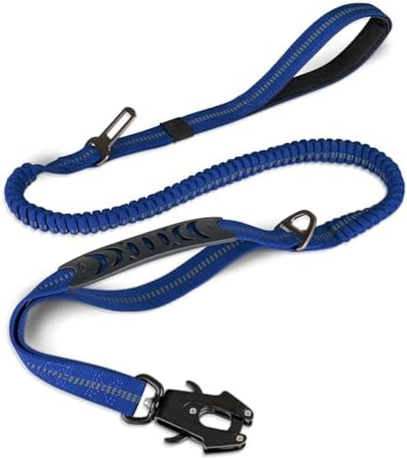 joytale-tactical-bungee-dog-leash-shock-absorbing-no-pull-coyote-brown-for-large-dogs-that-pull-2-padded-handles-for-control-car-seatbelt-clip-reflective-for-night-safety-metal-frog-clip