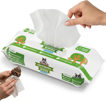 Pogi’S Dog Grooming Wipes – Hypoallergenic Pet Wipes for Paws, Body & Butt – Cleaning & Hydrating, Fragrance Free, 100 Count1