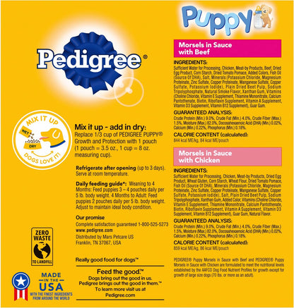 Pedigree Puppy Soft Wet Dog Food 8-Count Variety Pack, 3.5 Oz Pouches, 8 Count (Pack of 1)2