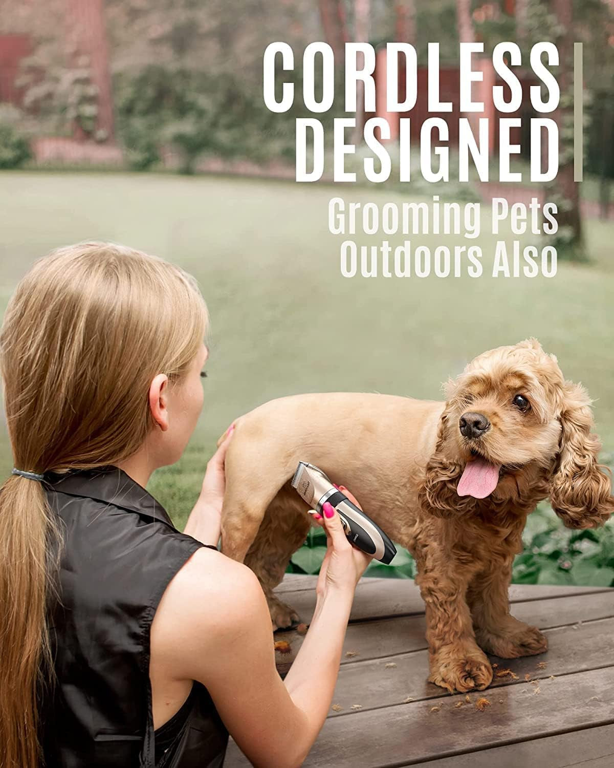 oneisall-dog-clippers-grooming-kit-for-dogs-cats-pets-low-noise-rechargeable-cordless-long-battery-life-simple-for-beginners-6-guide-combs-removable-rinsable-blade