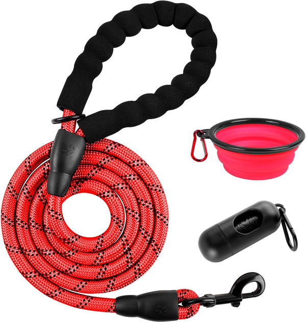 BARKBAY Dog Leashes for Large Dogs Heavy Duty Dog Leash 4/5/6 FT with Comfortable Padded Handle and Highly Reflective Threads for Medium Large Dogs Walking Training Running (5Ft-1/2'',Pink)14